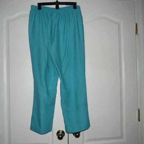 ALFRED DUNNER Pull-On Back Elastic Waist Green Comfort Pants Size 12 - Picture 3 of 5